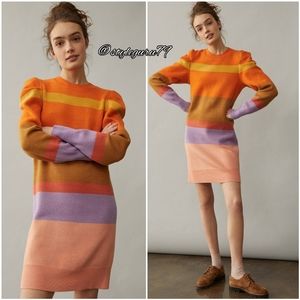NWT, Anthropologie, FARM RIO TUNIC COLOR BLOCKED STRIPED SWEATER DRESS